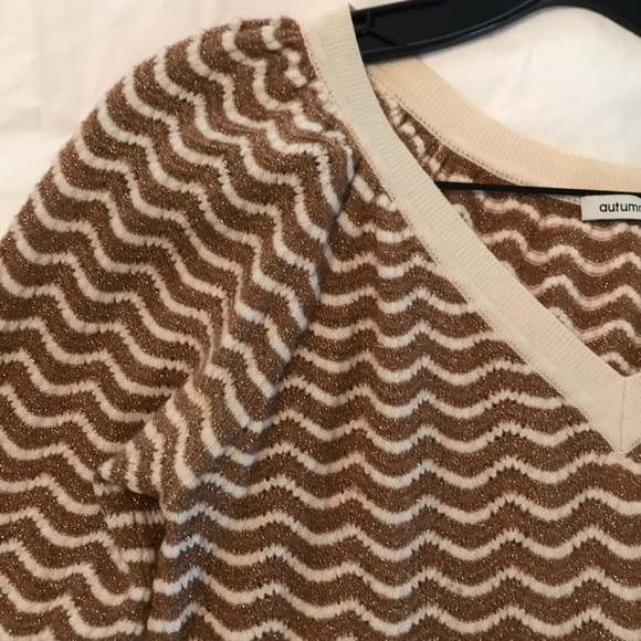 Autumn Cashmere Striped V-Neck Sweater Sz S - Picture 7 of 8